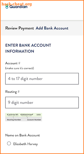 GUARDIAN® Accounts & Policies screenshot