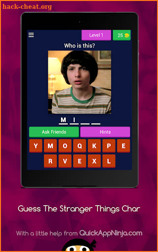 Guess The Stranger Things Character Game screenshot