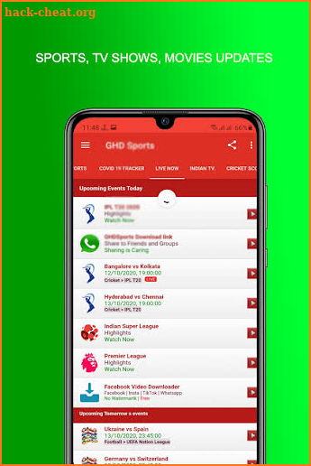 Guide GHD Sports - live IPL match score screenshot