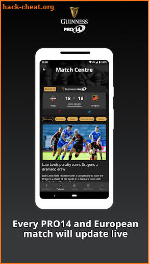 Guinness PRO14 screenshot