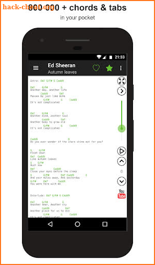 Guitar chords and tabs screenshot