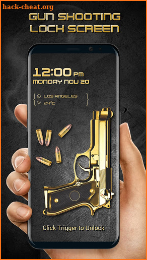 Gun shooting lock screen screenshot