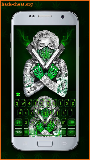 Gun Weed Cool Lady Keyboard Theme screenshot