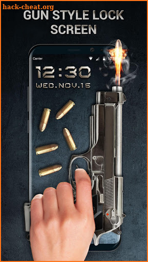 Gun&bullet lock screen screenshot