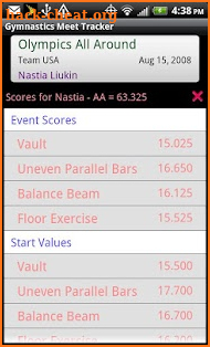 Gymnastics Meet Tracker screenshot