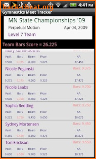 Gymnastics Meet Tracker screenshot