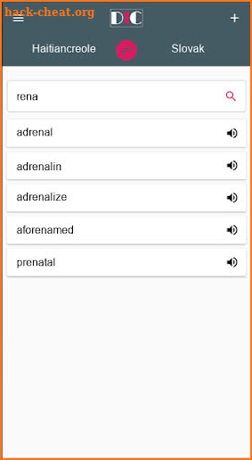 Haitiancreole - Slovak Dictionary (Dic1) screenshot