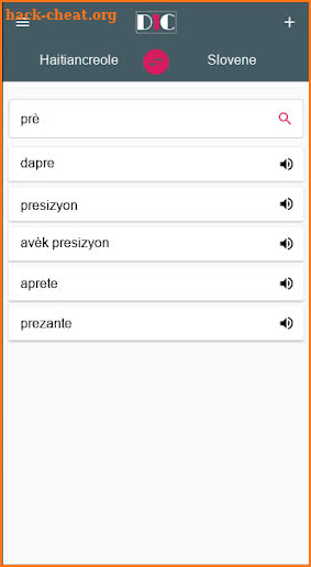 Haitiancreole - Slovene Dictionary (Dic1) screenshot