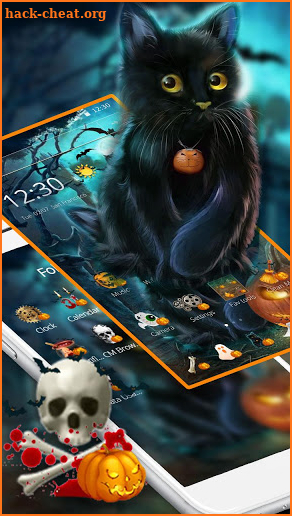 Halloween Black Kitty Theme screenshot