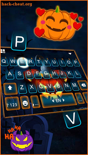 Halloween Pumpkins Keyboard Background screenshot