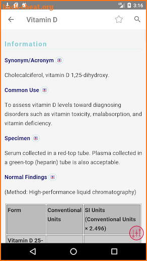 HandbooK of Laboratory and Diagnostic Tests screenshot