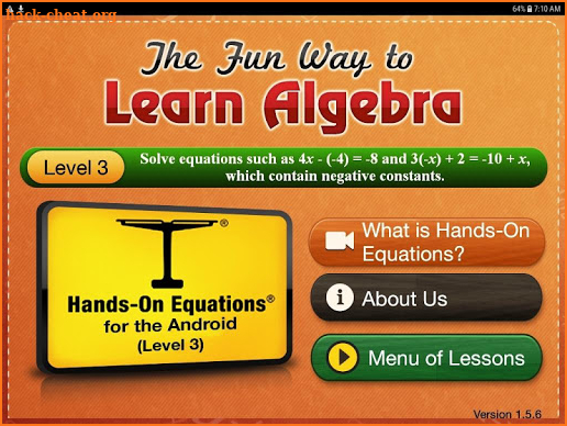 Hands-On Equations 3: Tablet screenshot