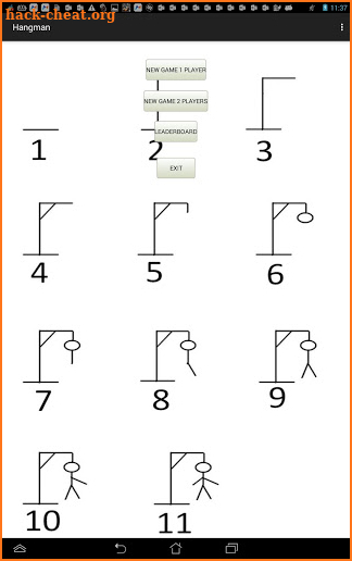 Hangman 1 and 2 player(s) screenshot