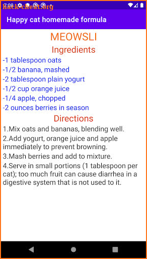 Happy Cat Home Made Formula screenshot