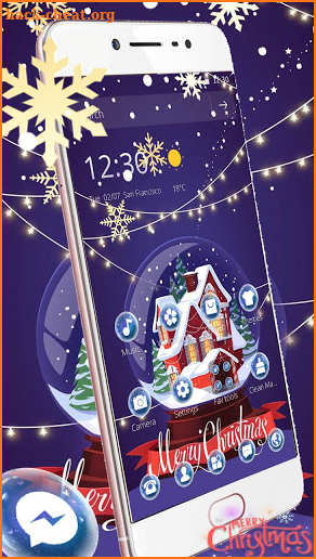 Happy Christmas Night House Theme screenshot