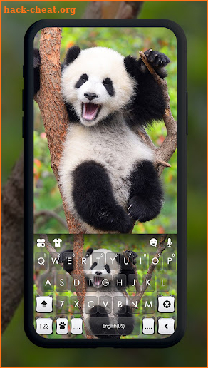 Happy Cute Panda Keyboard Background screenshot