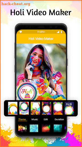 Happy Holi Video Maker screenshot