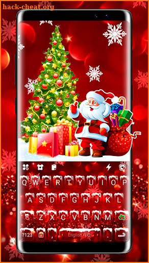 Happy Red Christmas Keyboard Background screenshot