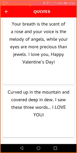 Happy Valentine Day 2020 Message screenshot