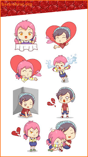 Happy Valentine's Day - Chibi Couple Sticker screenshot