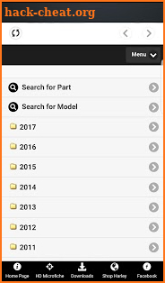 Harley OEM Parts Stream App screenshot