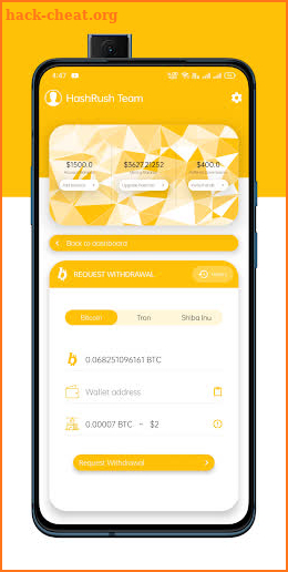 Hashrush: BTC SHIB & TRX Miner screenshot