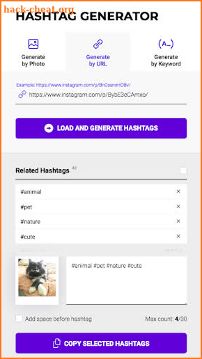 Hashtag Generator for Instagram screenshot