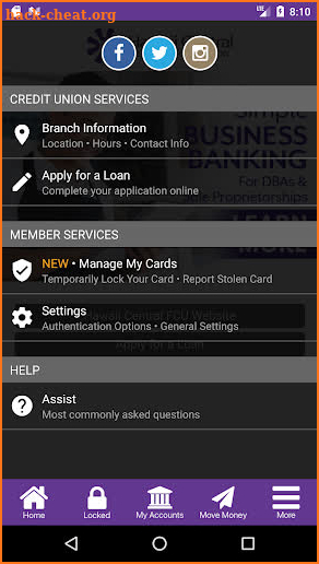 Hawaii Central FCU screenshot