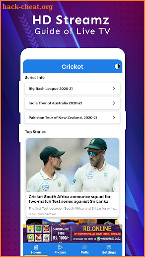 HD Streamz ~ Live TV Cricket HD TV Serial Tips screenshot