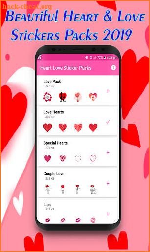 Heart Love Stickers 2019 - WAstickersApps screenshot