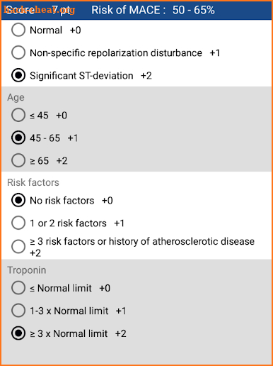 HEART Score screenshot