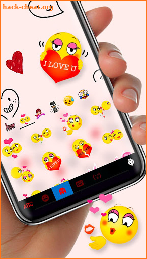 Hearts Doodles Keyboard Theme screenshot