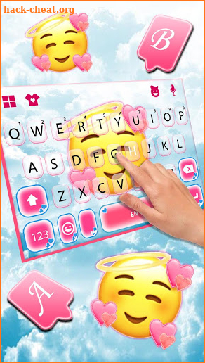 Hearts Love Emoji Keyboard Theme screenshot