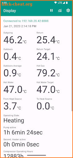 Heat Pump Display screenshot