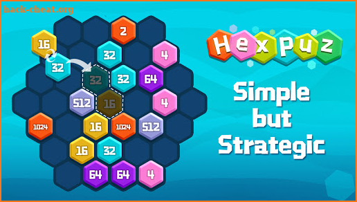 HexPuz - Free 2048 Merge Block Number Puzzle Game screenshot