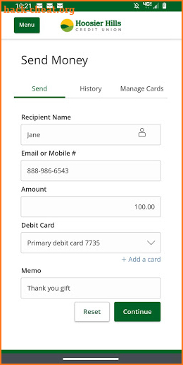 HHCU Mobile Banking screenshot