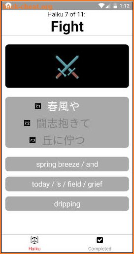 Hi-Q: Learn Japanese through Haiku screenshot