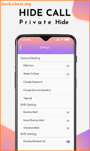 Hide SMS And Call screenshot