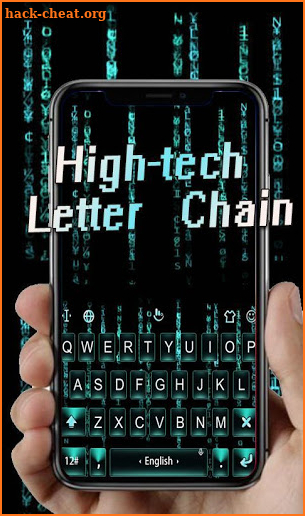 High-Tech Letter Chain Keyboard Theme screenshot