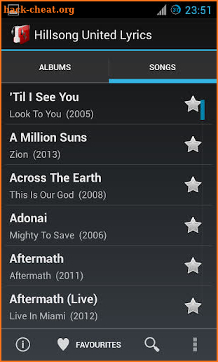 Hillsong Lyrics screenshot
