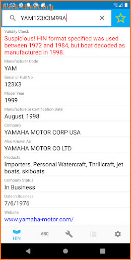 HIN Search - Boat HIN Decoder screenshot