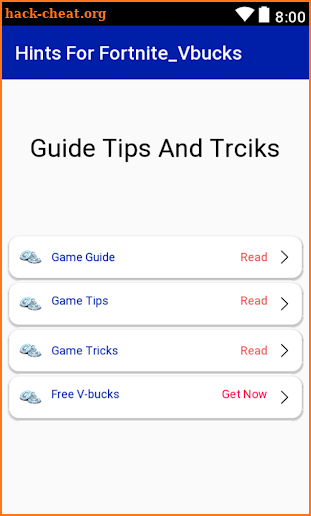Hints for Fortnite_Vbucks screenshot