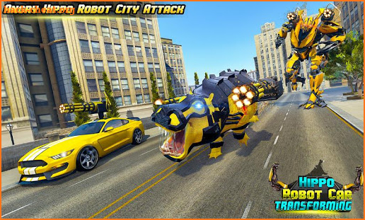 Hippo Robot Car Transforming Games - City Battle screenshot