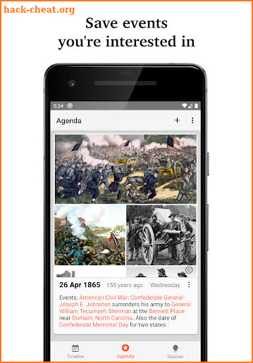 Historical Calendar - Today in History & Quiz screenshot