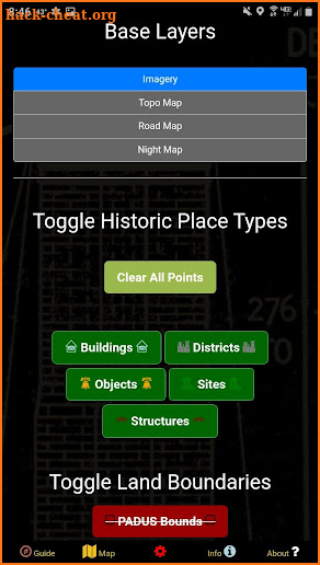 Historical Places Data Map USA screenshot