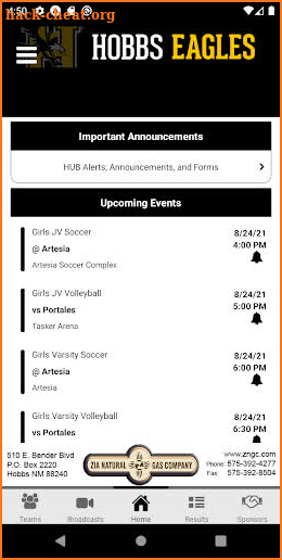 Hobbs Athletics screenshot