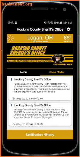 Hocking County Sheriff's Office - OH screenshot