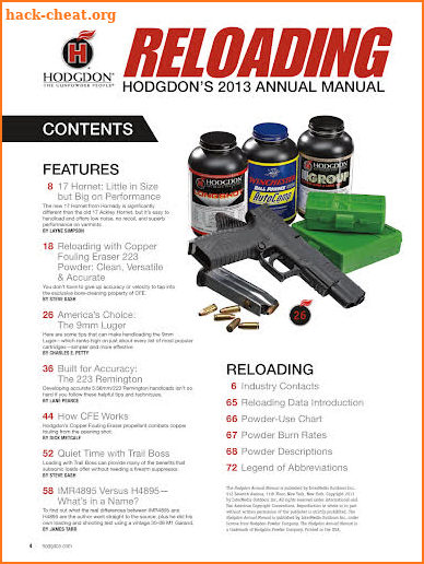 Hodgdon Reloading Manual screenshot