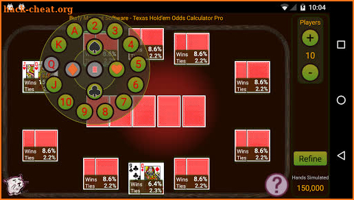 Hold'em Odds Calculator Pro screenshot