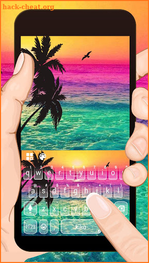 Holiday Coconut Sunset Keyboard Theme screenshot